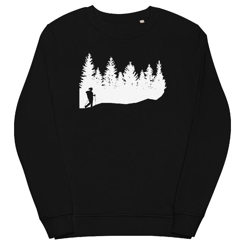 Bäume - Wandern - Unisex Premium Organic Sweatshirt Hoodie with Embroidery Detailed Premium