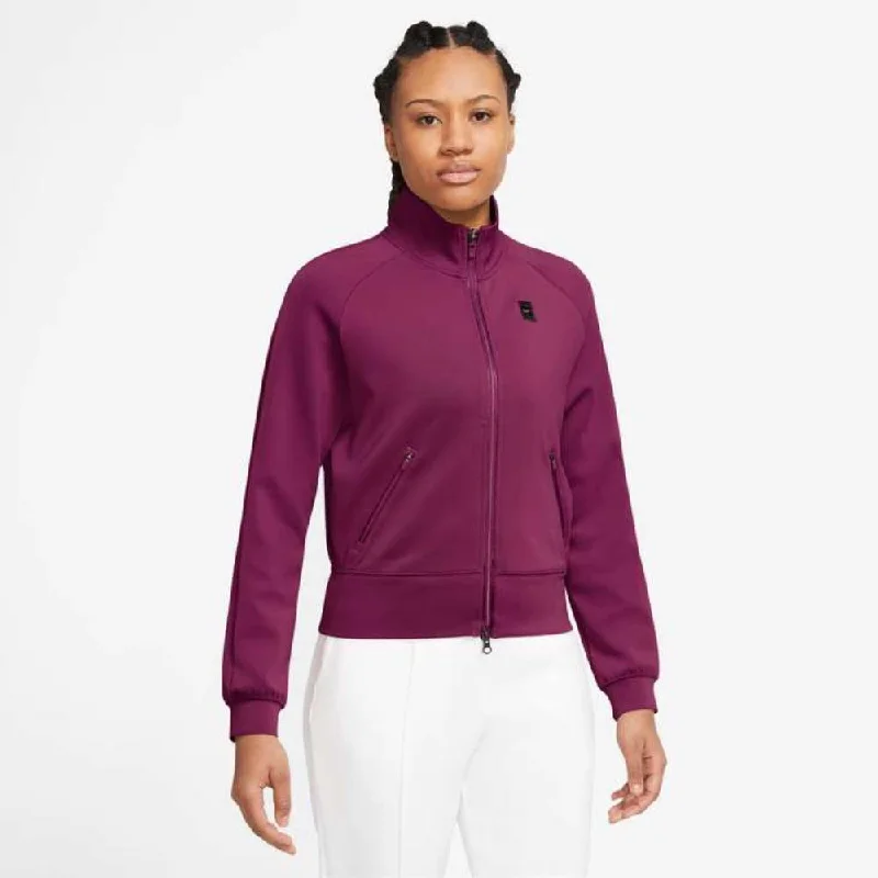 Nike Women's Dri-FIT Heritage Full Zip Jacket (Sangria) Fleece Fabric Down Fabric Feather Fabric