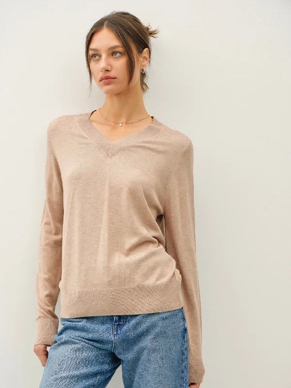 Carmine Sweater Herringbone Houndstooth Plaid