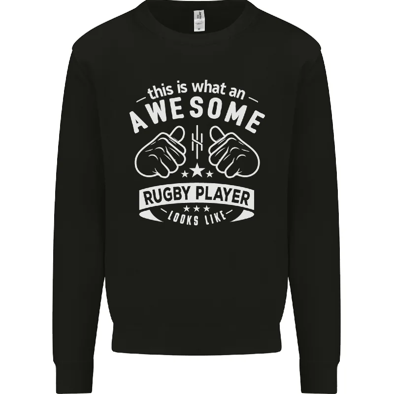 An Awesome Rugby Player Looks Like Union Mens Sweatshirt JumperHoodie with Hem Embroidery Detailed Premium An Awesome Rugby Player Looks Like Union Mens Sweatshirt JumperHoodie with Hem Embroidery Detailed Premium