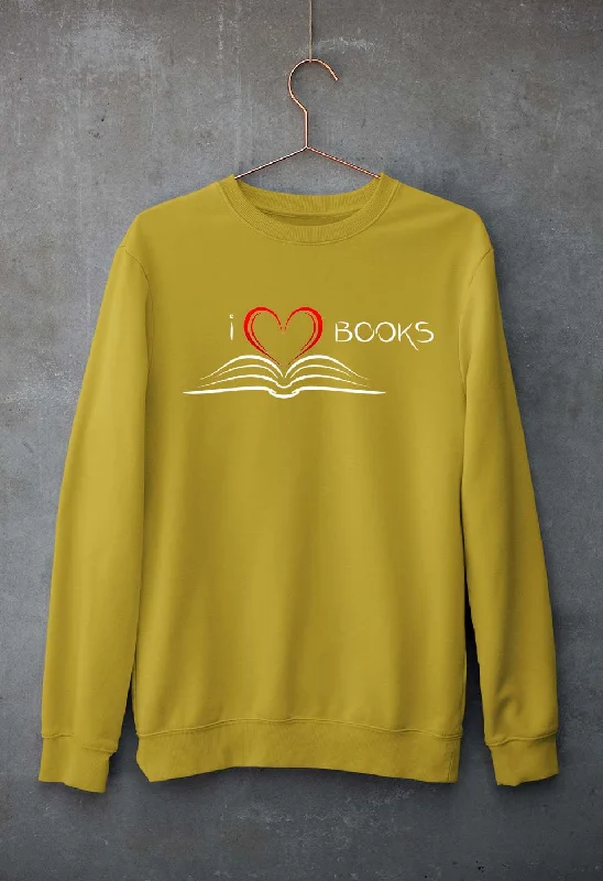 Love Books Unisex Sweatshirt for Men/Women Hoodie with Raglan Sleeves Sporty Comfortable