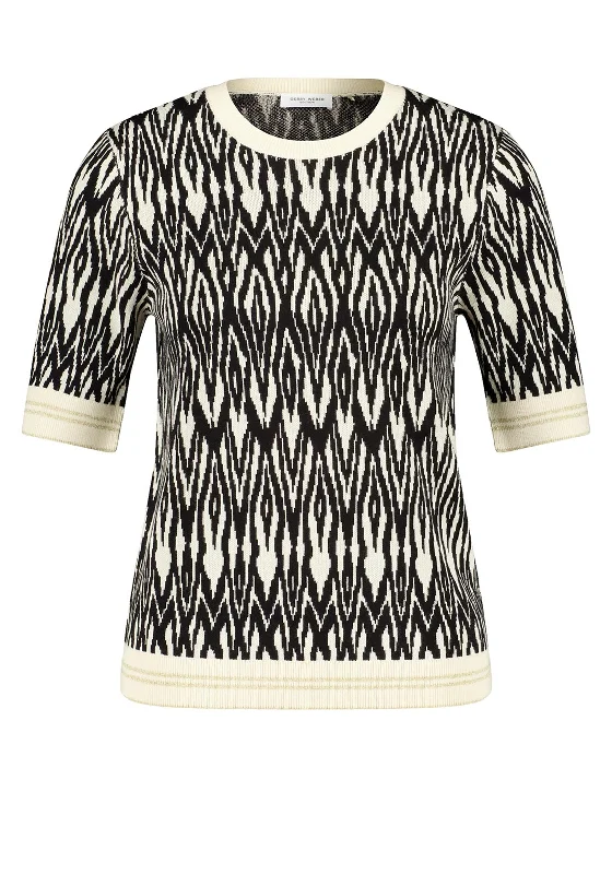 Gerry Weber Abstract Print Sweater, Black & Beige Sweater Knitwear Pullover