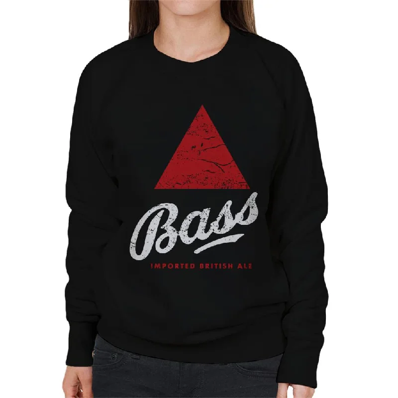 Bass Red Triangle Classic Logo Women's Sweatshirt Hoodie with Front Slit Layering Stylish