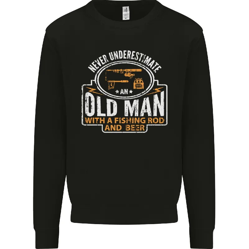 An Old Man With a Fishing Rod & Beer Funny Mens Sweatshirt JumperOversized Hoodie Comfort Casual An Old Man With a Fishing Rod & Beer Funny Mens Sweatshirt JumperOversized Hoodie Comfort Casual