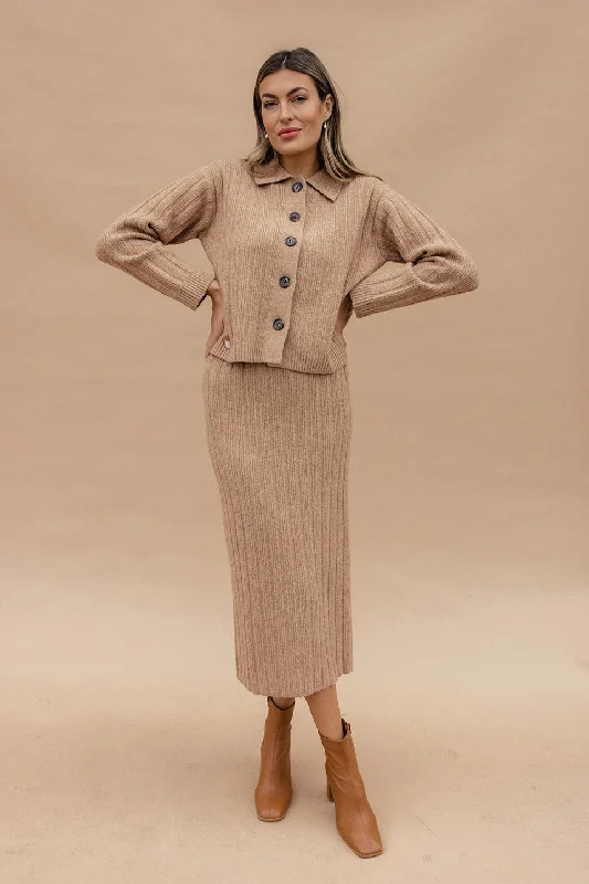 Shining Light Sweater Midi Skirt Casual Formal Business