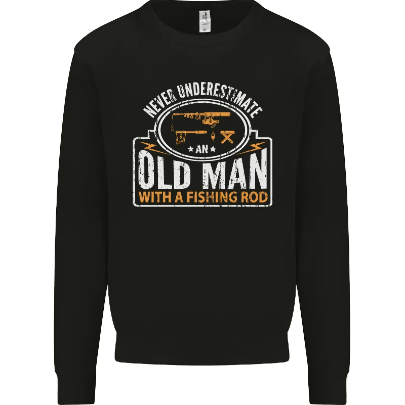 An Old Man With a Fishing Rod Fisherman Mens Sweatshirt JumperHoodie Crop Top Short Trendy An Old Man With a Fishing Rod Fisherman Mens Sweatshirt JumperHoodie Crop Top Short Trendy