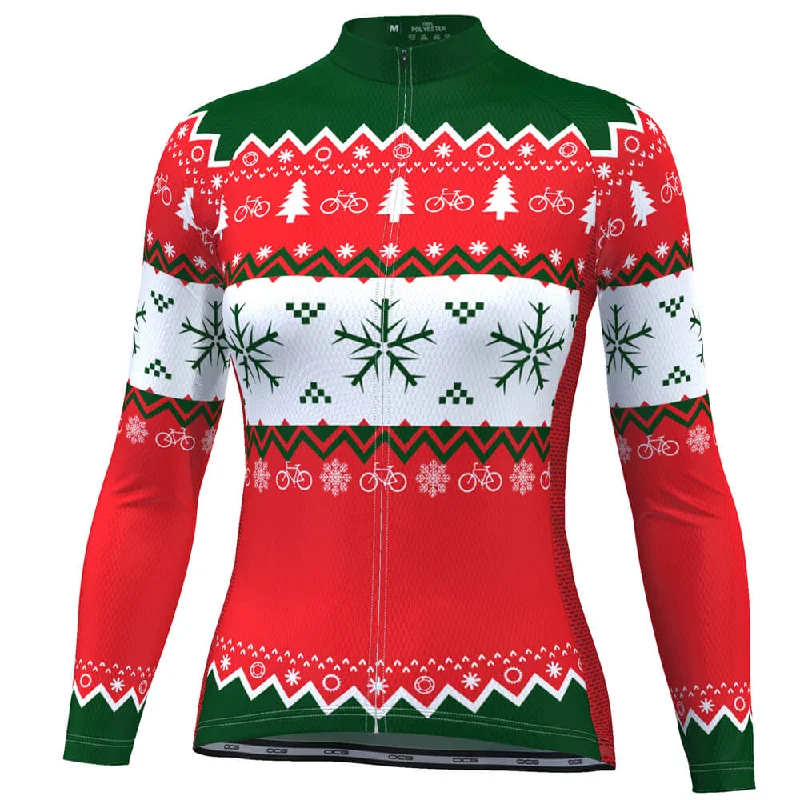 Women's Ugly Christmas Sweater Long Sleeve Cycling Jersey Denim Fabric Leather Fabric Suede Fabric