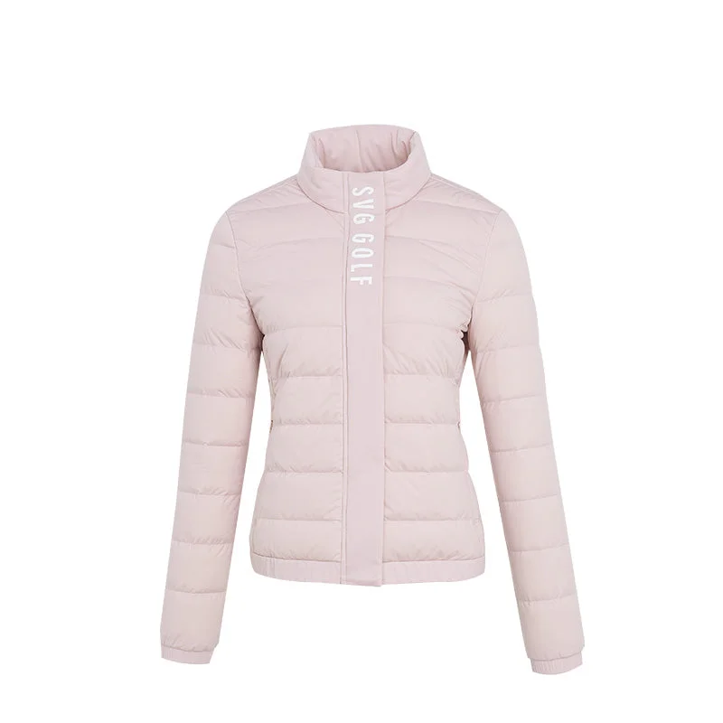 SVG Golf Women's Down Jacket Light and Thin Short Stand Collar Front Pockets Side Pockets Patch Pockets SVG Golf Women's Down Jacket Light and Thin Short Stand Collar Front Pockets Side Pockets Patch Pockets
