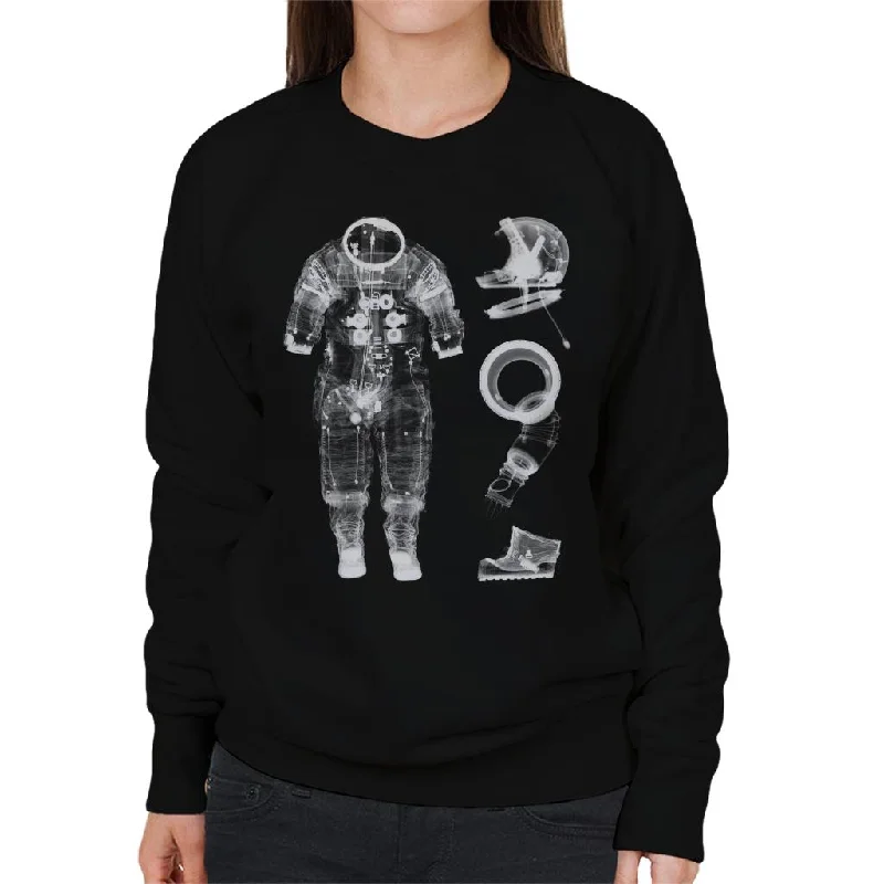 NASA Apollo 14 A7 L Pressure Suit X Ray Women's Sweatshirt Hoodie with Double Zipper Versatile Adjustable