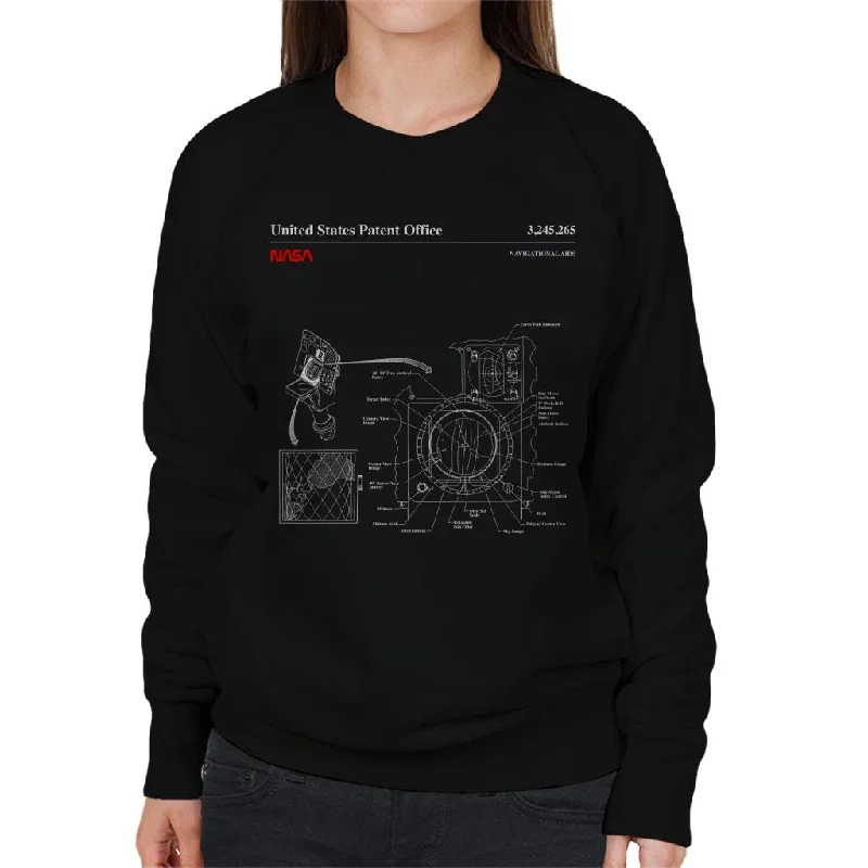 NASA Navigational Aids Blueprint Women's Sweatshirt Hoodie with Neon Bright Vibrant