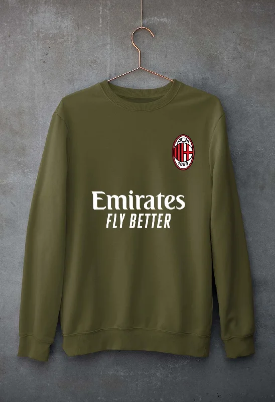A.C. Milan 2021-22 Unisex Sweatshirt for Men/WomenHoodie with Set-In Sleeves Structured Classic A.C. Milan 2021-22 Unisex Sweatshirt for Men/WomenHoodie with Set-In Sleeves Structured Classic