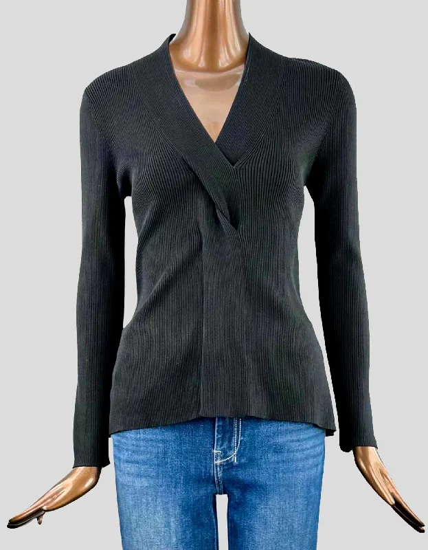 SANDRO Black Knit Sweater - Size 3 | Large Elegant Classic Vintage