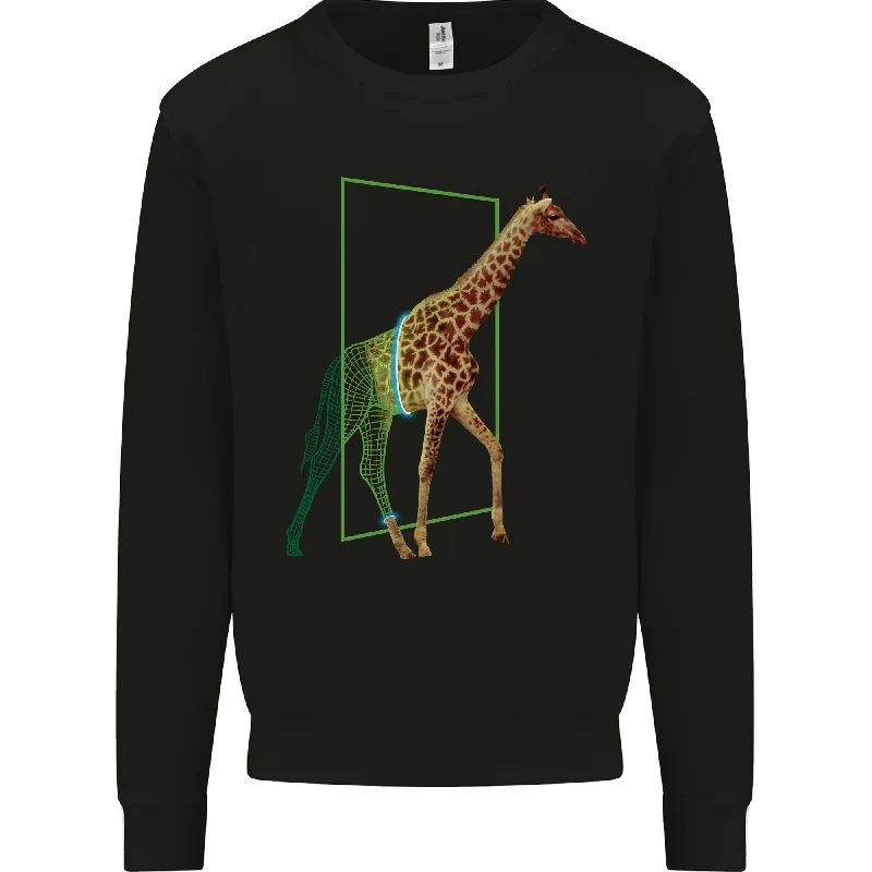 An Obscure Giraffe Design Mens Sweatshirt JumperHoodie with Color Block Contrast Stylish An Obscure Giraffe Design Mens Sweatshirt JumperHoodie with Color Block Contrast Stylish