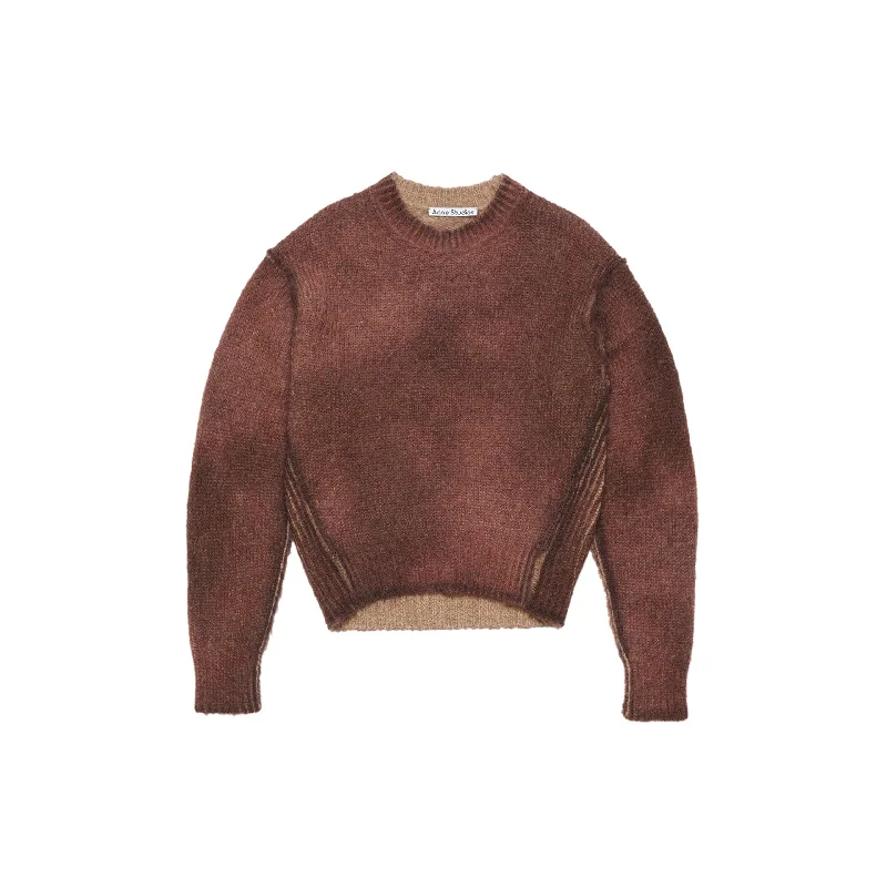 Sprayed Knit Jumper (Rust Red) Cable Knit Ribbed Knit Lace Knit