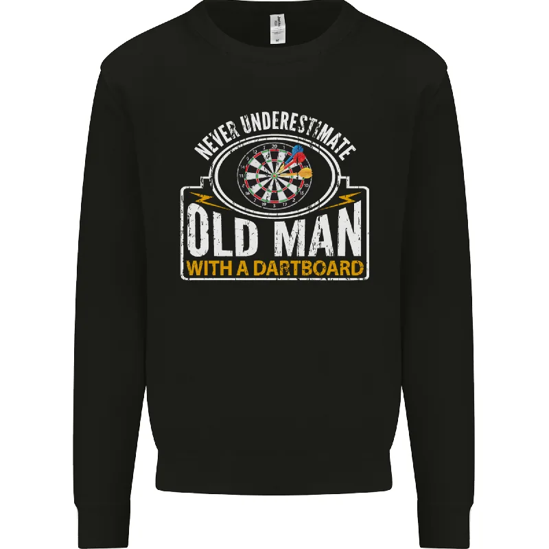 An Old Man With a Dart Board Funny Player Mens Sweatshirt JumperHoodie with Hem Contrast Bold Stylish An Old Man With a Dart Board Funny Player Mens Sweatshirt JumperHoodie with Hem Contrast Bold Stylish