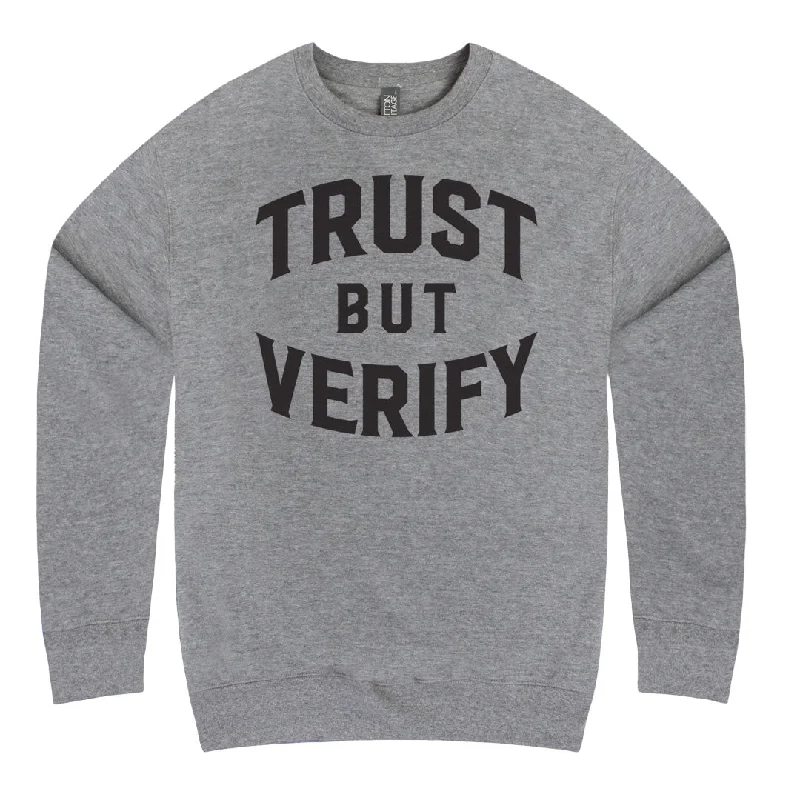 Trust But Verify Sweatshirt Hoodie with Velcro Closure Adjustable Secure