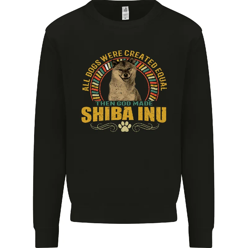 A Shiba Inu Dog Mens Sweatshirt Jumper Hoodie with Exposed Zipper Edgy Industrial