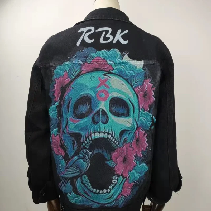 Women Casual Long Sleeves Graphic Printed Single-Breasted Denim Jacket Fleece Jacket Down Jacket Parka Women Casual Long Sleeves Graphic Printed Single-Breasted Denim Jacket Fleece Jacket Down Jacket Parka