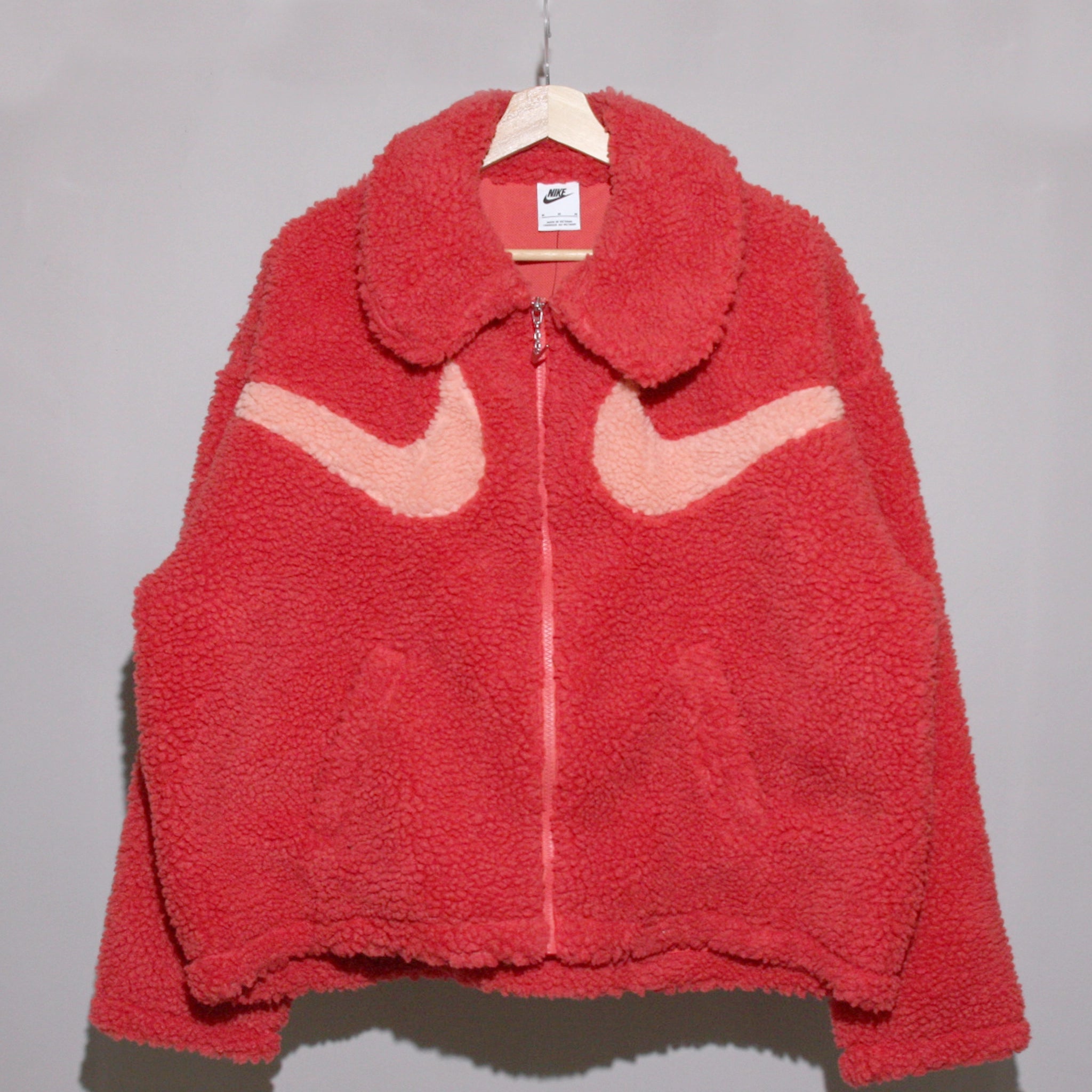 NIKE Womens Sportswear Swoosh Sherpa Oversized Jacket Satin Fabric Silk Fabric Chiffon Fabric NIKE Womens Sportswear Swoosh Sherpa Oversized Jacket Satin Fabric Silk Fabric Chiffon Fabric