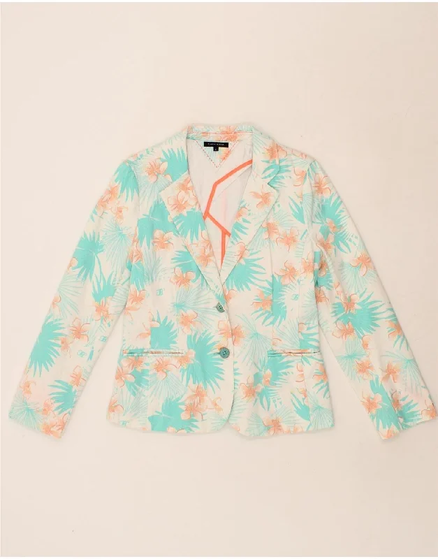 TOMMY HILFIGER Womens 2 Button Blazer Jacket US 8 Medium Turquoise Floral Cotton Jacket Linen Jacket Terry Jacket TOMMY HILFIGER Womens 2 Button Blazer Jacket US 8 Medium Turquoise Floral Cotton Jacket Linen Jacket Terry Jacket