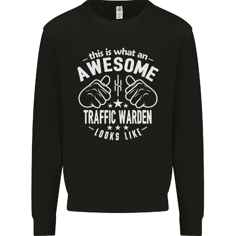 An Awesome Traffic Warden Looks Like Mens Sweatshirt JumperHoodie with Elastic Cuffs Stretchable Comfortable An Awesome Traffic Warden Looks Like Mens Sweatshirt JumperHoodie with Elastic Cuffs Stretchable Comfortable