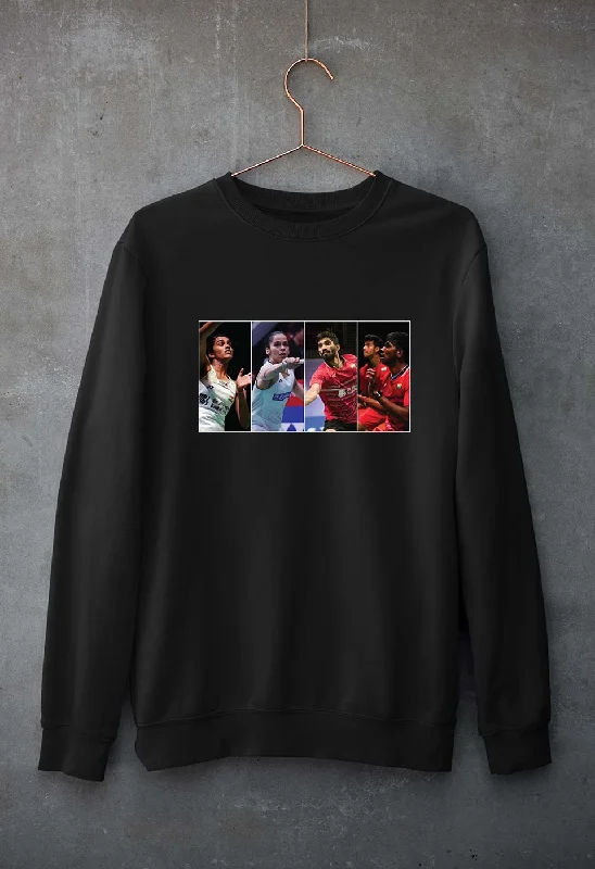 Badminton Players Unisex Sweatshirt for Men/WomenHoodie Crop Top Short Trendy