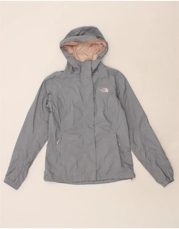 THE NORTH FACE Womens Hooded Rain Jacket UK 6 XS Grey Polyester Satin Jacket Silk Jacket Chiffon Jacket THE NORTH FACE Womens Hooded Rain Jacket UK 6 XS Grey Polyester Satin Jacket Silk Jacket Chiffon Jacket