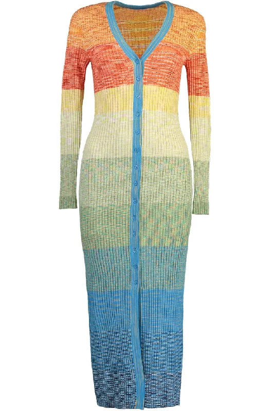 Shoko Midi Length Sweater Hooded Sweater Collared Sweater Shawl Collar