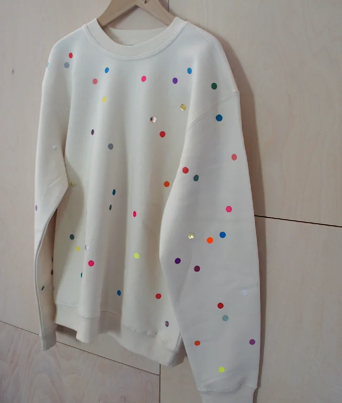 Confetti Sweater, Natural Fitted Loose Oversized