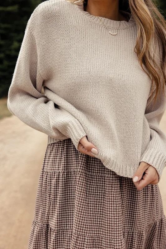 Afternoon Train Cropped Sweater Cashmere Blend Cotton Blend Poly Blend