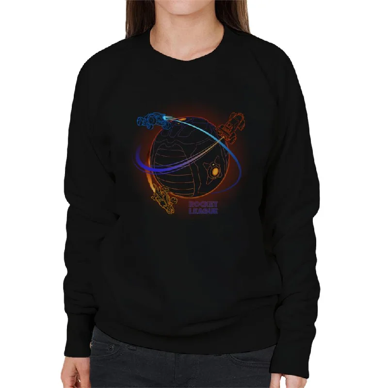 Rocket League Boost Around The Ball Women's Sweatshirt Hoodie with Rolled Sleeves Casual Relaxed