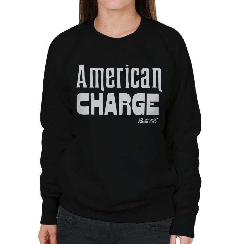 Route 66 American Charge Women's Sweatshirt Hoodie with Monochrome Minimalist Simple