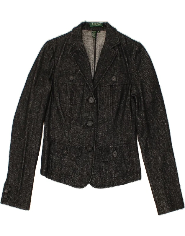 RALPH LAUREN Womens Petite 3 Button Blazer Jacket US 4 Small Grey Linen Rayon Jacket Velvet Jacket Corduroy Jacket RALPH LAUREN Womens Petite 3 Button Blazer Jacket US 4 Small Grey Linen Rayon Jacket Velvet Jacket Corduroy Jacket