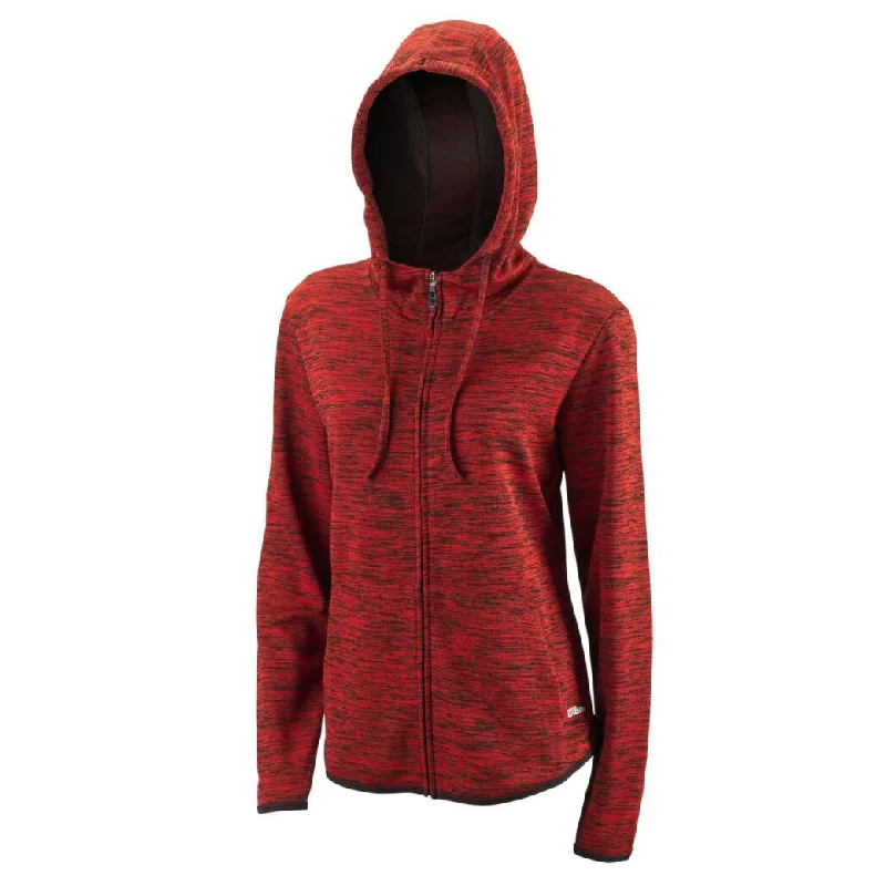 Wilson Women's Training Hooded Jacket (Red/Black) A-Line Jacket Boat Neck Shawl Collar