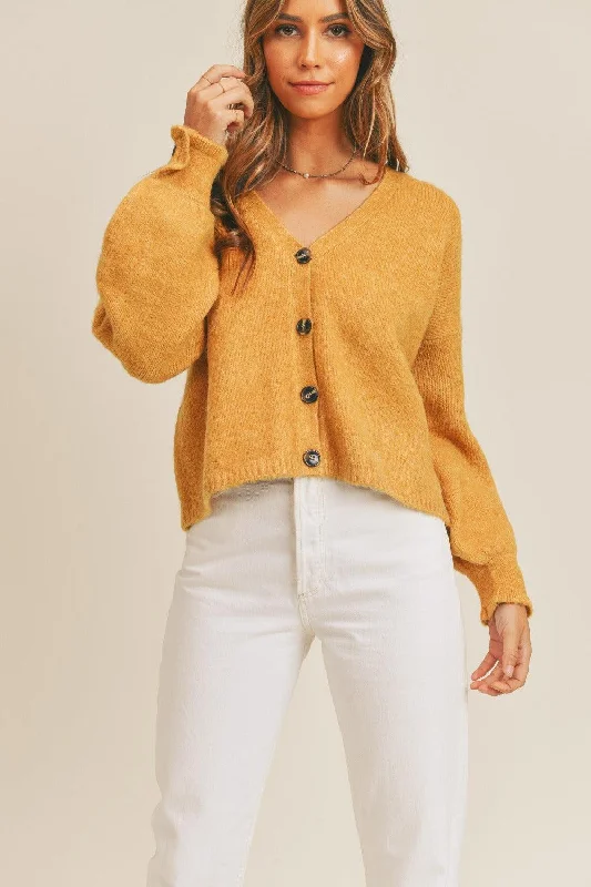 MABLE Long Sleeve Button Down Sweater Cardigan Oversized Loose Flowy