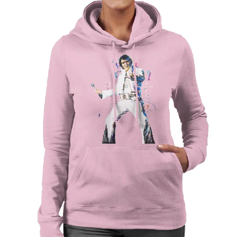 Sidney Maurer Original Portrait Of Elvis Presley Women's Hooded Sweatshirt Hoodie with Longline Fit Extended Stylish