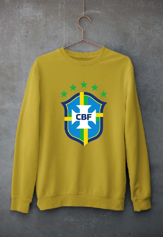 Brazil Football Unisex Sweatshirt for Men/Women Hoodie with Applique Textured Unique