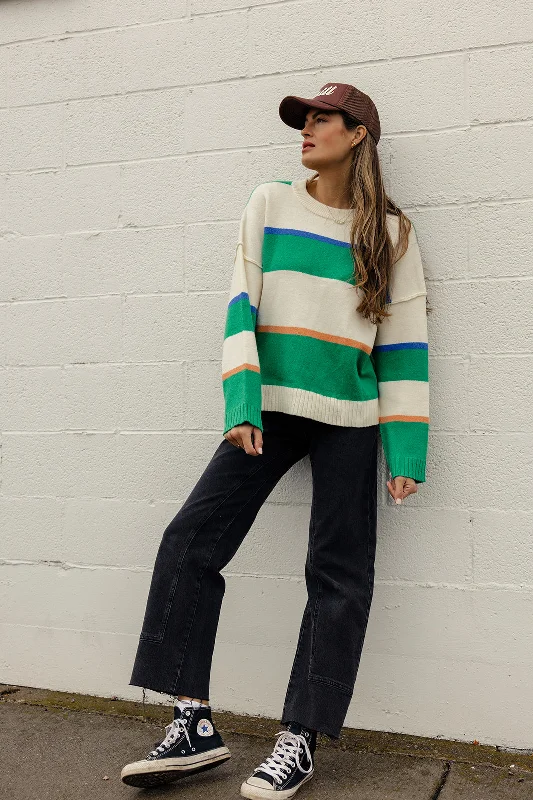 Wear This All The Time Stripe Sweater Bright Pastel Dark
