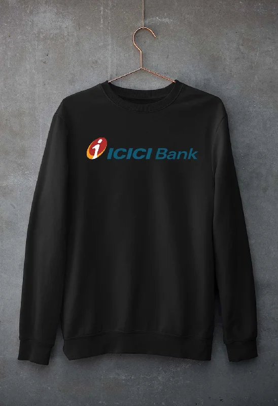 ICICI Bank Unisex Sweatshirt for Men/Women Hoodie with Hem Contrast Bold Stylish