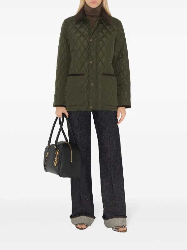 BURBERRY - Women Quilted Jacket Cardigan Sweater Pullover