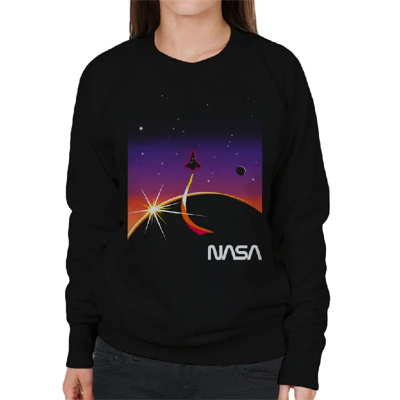 NASA Galactic Take Off Women's Sweatshirt Hoodie Crop Top Short Trendy