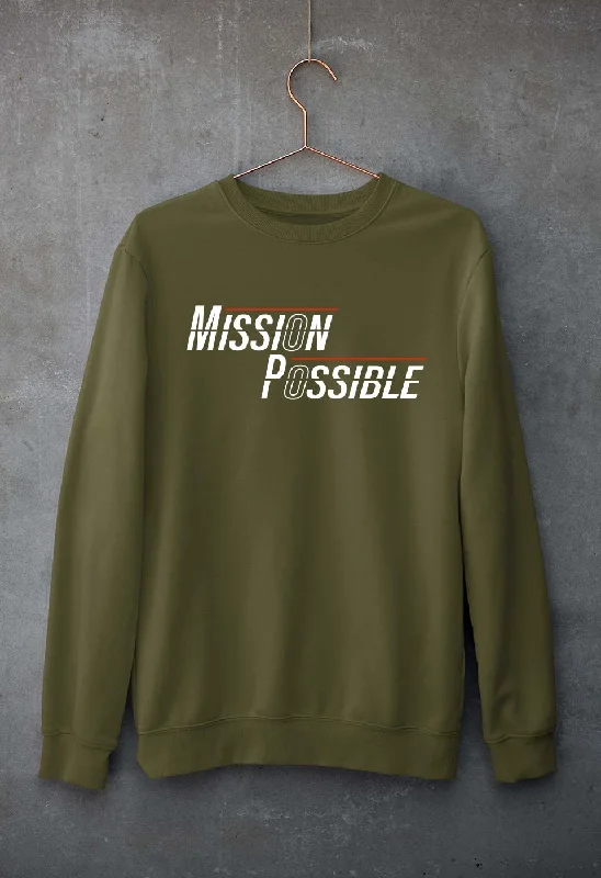 Mission Possible Unisex Sweatshirt for Men/Women Hoodie with Elastic Cuffs Stretchable Comfortable