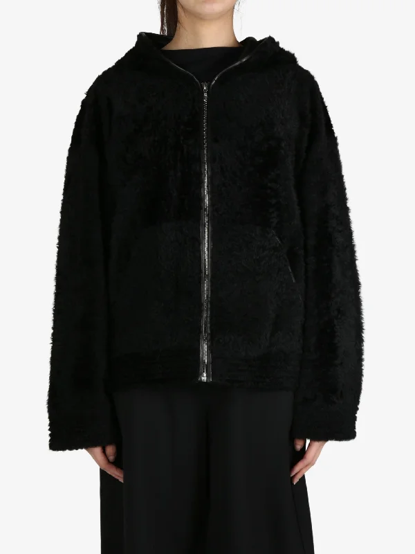 ATELIER NEW YORK - Unisex Shearling Hooded Jacket Satin Jacket Silk Jacket Chiffon Jacket ATELIER NEW YORK - Unisex Shearling Hooded Jacket Satin Jacket Silk Jacket Chiffon Jacket