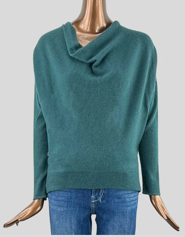 CLUB MONACO Cowl Neck Cashmere Sweater - Small/Petite Zippered Buttoned Snapped