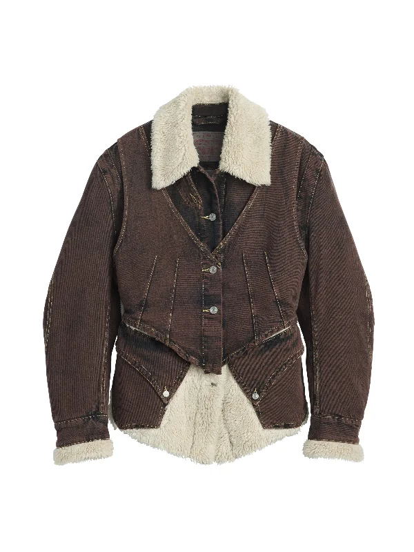KIKO KOSTADINOV X LEVIS - Women Layered Combo Jacket Corduroy Jacket Velvet Jacket Brocade Jacket KIKO KOSTADINOV X LEVIS - Women Layered Combo Jacket Corduroy Jacket Velvet Jacket Brocade Jacket