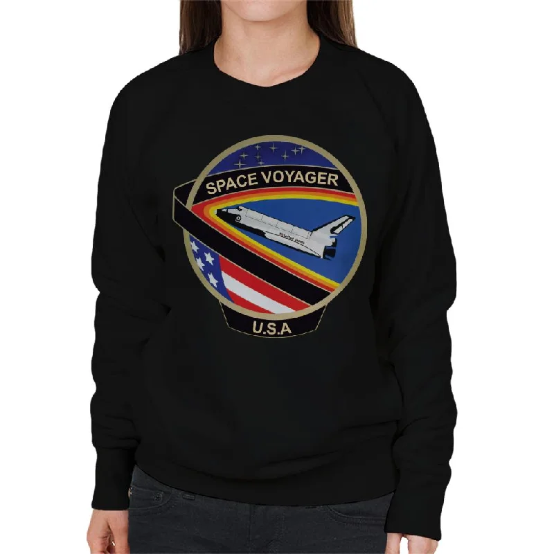 NASA STS 61C Space Shuttle Columbia Mission Patch Women's Sweatshirt Hoodie with Batwing Sleeves Loose Dramatic