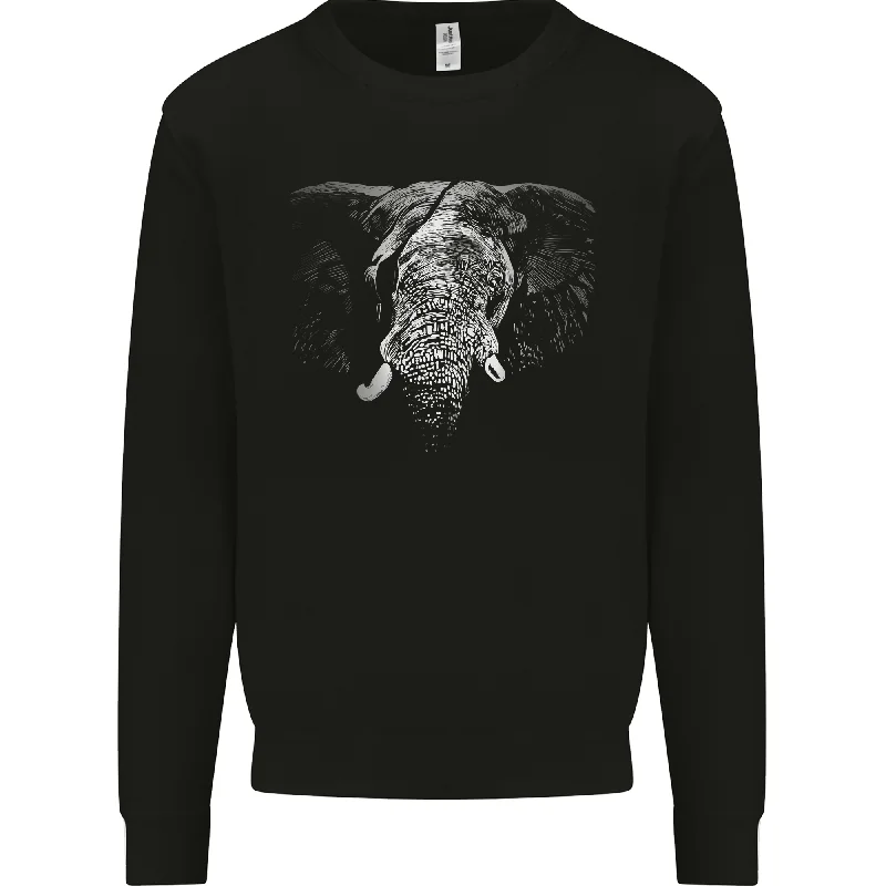 An Elephant With an Eyepatch Mens Sweatshirt JumperHoodie with Hem Contrast Bold Stylish An Elephant With an Eyepatch Mens Sweatshirt JumperHoodie with Hem Contrast Bold Stylish