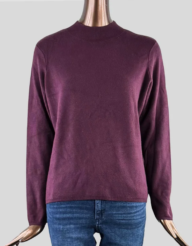 DENVER HAYES Mock Neck Sweater - Medium Elasticated Padded Insulated