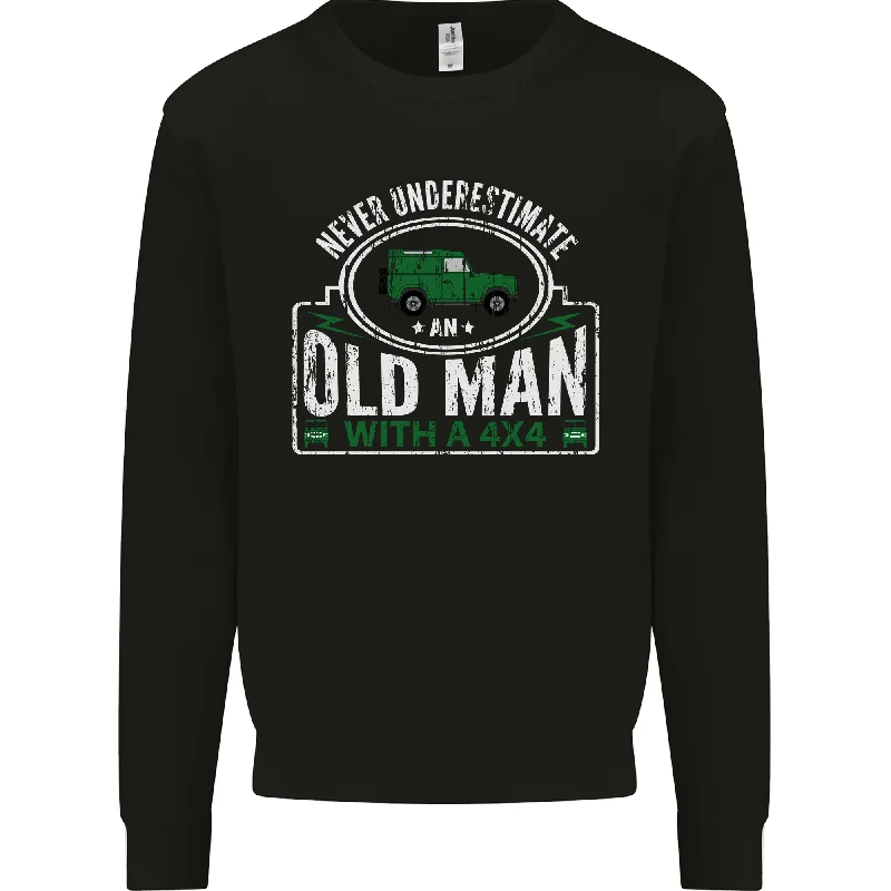 An Old Man With a 4x4 Off Roading Off Road Mens Sweatshirt JumperHoodie with Ribbed Neckline Snug Warm An Old Man With a 4x4 Off Roading Off Road Mens Sweatshirt JumperHoodie with Ribbed Neckline Snug Warm