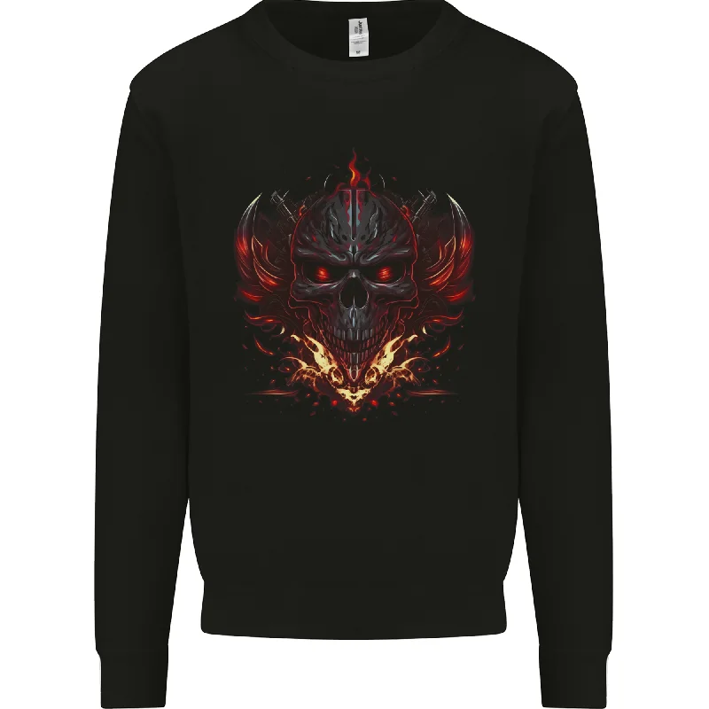 An Evil Flame Skull Biker Fantasy Heavy Metal Mens Sweatshirt JumperHoodie Dress Longline Feminine An Evil Flame Skull Biker Fantasy Heavy Metal Mens Sweatshirt JumperHoodie Dress Longline Feminine